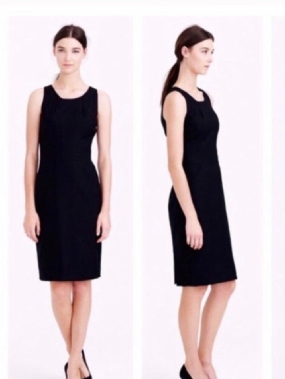 J.Crew Emmaleigh Sheath Dress 100% Super 120 Wool Timeless LBD Sleeveless Sz 6